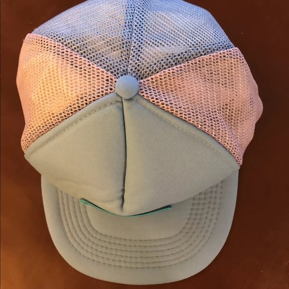 NBC Sports Embroidered peacock Logo Vintage SnapBack Trucker Hat Cap Blue/Gray - Picture 4 of 12